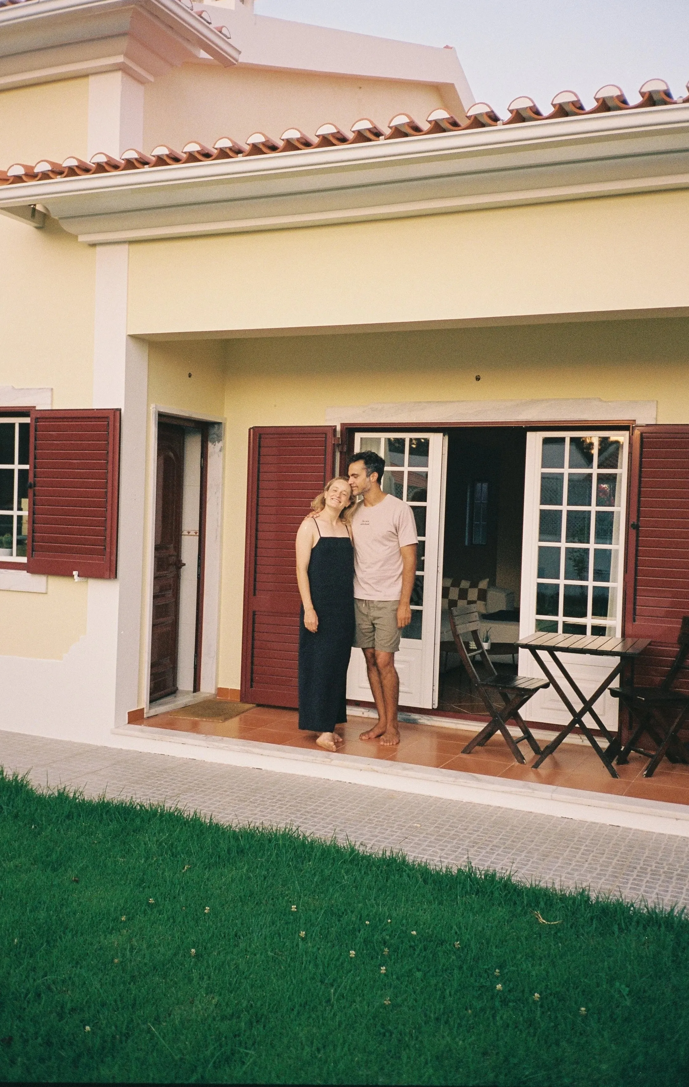 Gustavo and Maria outside their house in Ericeira